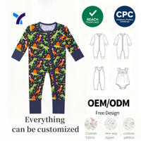 Combinaison pour bébé garçon en viscose de bambou à double fermeture éclair, sans couture, personnalisable OEM ODM, combinaison d'été pour bébé garçon