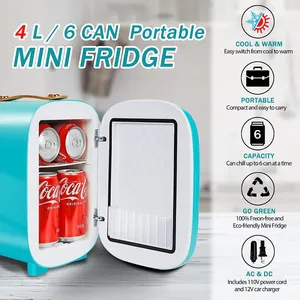 Mini Fridge 4L Skincare Fridge Portable Small Refrigerator Cooler For Skincare Beverage Food Cosmetics Home Bedroom For