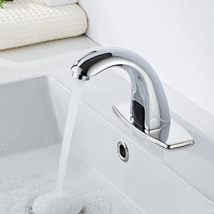Grifo de Lavabo Sin Contacto de Latón, de un Solo Orificio, Montado en el Tapa del Lavabo, con Sensor, Estilo Moderno, Activación Inductiva - Product Image 1