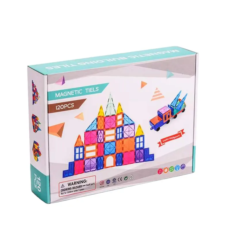 2023 New Design 120 pcs Magnetic Tiles 3D Magical Magnetic Building Blocks Toy For Kids