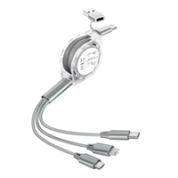 Kabel Data 5-In-1 pengisian daya cepat, kabel Data Pd 60W Flash 1 in 3 tipe-c pengisian daya kabel hadiah mobil TPE untuk ponsel