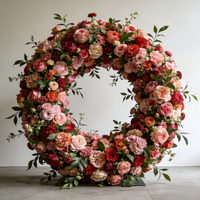 Corona de Flores Artificiales Grande, Centro de Mesa Floral Personalizable para Ceremonias de Boda, Fiestas y Decoración de Eventos