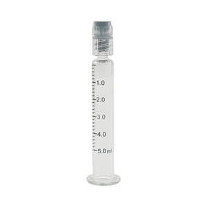 Seringue en verre préremplie de 5 ml certifiée CE avec tube de type I ISO 11040, OEM disponible, scellée avec bouchon en caoutchouc - Product Image 1