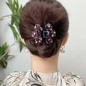 Pince à cheveux moyenne 5 cm en plastique avec strass, pour <span class=keywords><strong>femme</strong></span>, à maintien supérieur, élégante et douce, pour usage quotidien - Product Image 2