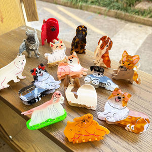 Pinzas de Pelo con Forma de <span class=keywords><strong>Cachorro</strong></span>, Simulación Dulce, Acetato, Brillantes y Elegantes, Accesorios para el Cabello de Niña, Veinte Tipos Diferentes de Pinzas de Pelo con Forma de Perro - Product Image 1