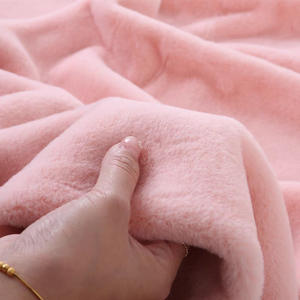 库存纯色锦缎面料仿兔毛毛绒服装面料保暖毛绒耐磨100%涤纶 - Product Image 3