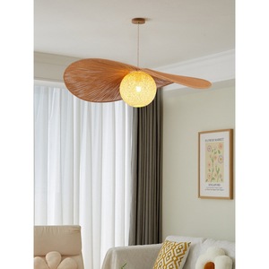 Nordic Japanese Style Woven Straw Pendant <b>Light</b> Round E27 LED Chandelier For Living Room Bedroom <b>Dining</b> Room - Product Image 4