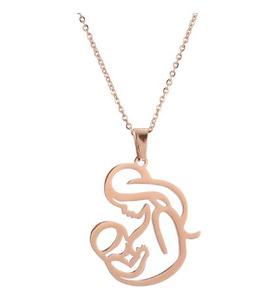 <span class=keywords><strong>Collana</strong></span> Madre che Abbraccia il <span class=keywords><strong>Bambino</strong></span>, Ciondolo in Acciaio Inossidabile, Gioiello di Moda per Donne, Regalo per la Festa della Mamma, Simbolo di Gratitudine - Product Image 4