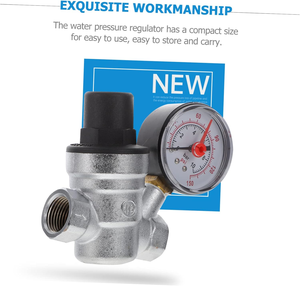 Tmok DN20 3/4 "inç kaplama pirinç ayarlanabilir su RV basınç düşürücü regülatörü ayar vanası basınç göstergesi ile - Product Image 6