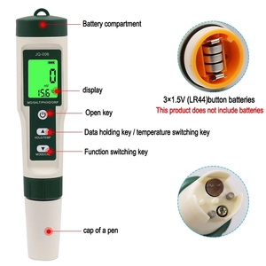Nuevo probador de calidad del agua 10 en 1 <span class=keywords><strong>PH</strong></span>/TDS/EC/SALT/TEMP/S.G/ORP/H2/Fertile/Resistivity Tester Pen para <span class=keywords><strong>piscina</strong></span> de acuario - Product Image 2