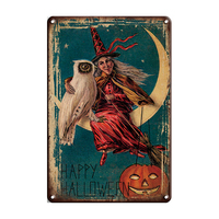 Joyeux Halloween décor mur bar artisanat ancienne impression rétro signe salon vip Vintage métal affiche logo étain voiture plaque Offre Spéciale