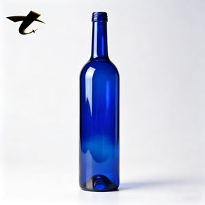 Botellas Redondas <span class=keywords><strong>de</strong></span> Vidrio <span class=keywords><strong>Azul</strong></span> <span class=keywords><strong>de</strong></span> 500 ml <span class=keywords><strong>de</strong></span> Alta Calidad para <span class=keywords><strong>Tequila</strong></span> y Ron con Impresión <span class=keywords><strong>de</strong></span> Serigrafía y Embalaje en Cartón - Product Image 2