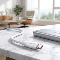 UGREEN US303 Perangkat Android 100W USB 2.0 Kabel Pengisian Daya Ponsel Kecepatan Tinggi Tipe-C Pengisian Cepat 6A Arus Tinggi Cetakan Pribadi