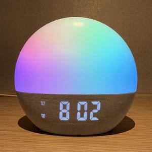 Radio FM simulant le lever et le coucher du soleil, réveil naturel avec bruit blanc, lumières de sommeil LED arc-en-ciel, réveil d'ambiance, horloge de réveil - Product Image 6