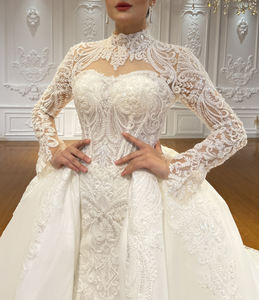 فستان زفاف حورية البحر المخصص والجميل بتصميم اثنين في واحد، صور حقيقية، فستان عروس أماندا نوفياز، روب دي - Product Image 6