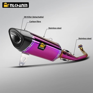 Système d'échappement complet pour moto <span class=keywords><strong>SYM</strong></span> Husky ADV300 rose, modification complète, matériaux en acier inoxydable et fibre de carbone, emballage en boîte, neuf - Product Image 5