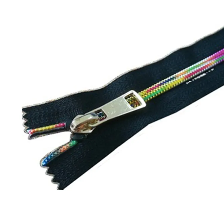 New Product High Quality Long Chain No 5 Rainbow Teeth Nylon Zipper With Metal Slider