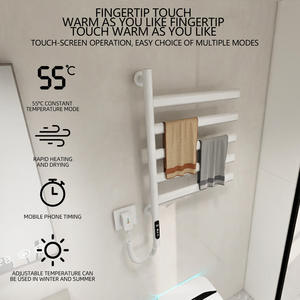 Sèche-serviettes électrique intelligent en acier inoxydable 2025 avec température constante, support rotatif pour serviettes et chauffage pour salles de bain - Product Image 5