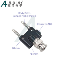 Adaptateur coaxial RF JIALUN de haute qualité, connecteur mâle BNC en cuivre vers double prise banane mâle 4 mm