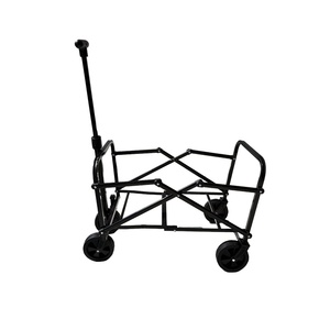 Solid Color Foldable Camping Wagon Four Wheels Indoor Storage Outdoor Hiking Heavy Duty Utility Transport Cart - Product Image 5
