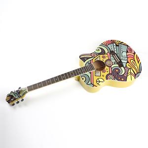 <span class=keywords><strong>Chitarra</strong></span> Acustica Folk Caravan Music 4050 <span class=keywords><strong>C</strong></span> in Legno di Tiglio Blu Texturizzato - Product Image 6