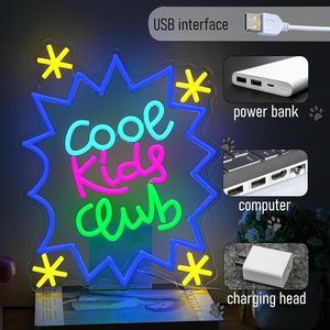 Letreros LED de Neón Cool Kids Club, Regulables, Alimentados por USB, Luz Ambiental, Decoración para Escaparates, Luz Indicadora de Calle, 5V - Product Image 2