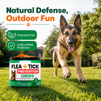 120 comprimés à mâcher pour chiens, défense contre les puces et les tiques, saveur poulet, levure de bière, graines de lin, aide au bien-être et booster d'entretien, 9 oz, soins pour chats