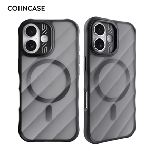 Stripe Texture Matte Lens Protect <b>Camera</b> Protector Transparent Wireless Charging Mobile Phone Cases For iPhone 17 Anti-Shock - Product Image 1