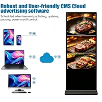 Écran publicitaire LCD vertical sur pied 55/65/75 pouces 2K/4K avec totem tactile Wi-Fi CMS pour centres commerciaux