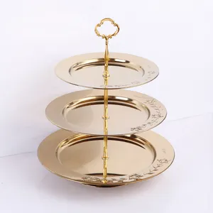 3 Tier món tráng miệng khay kẹo món ăn không gỉ bánh tấm đứng đường giáng sinh trái cây khô tấm