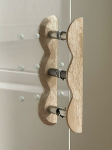 Manijas de Puerta de Alta Gama SAIDKOCC para Tiendas de Ropa, Mármol Natural de Lujo, Manija Festoneada Rojo Rosso Levanto con Borde de Flor para Hotel - Product Image 4