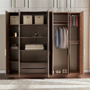 خزانة ملابس فاخرة مخصصة، أثاث غرف نوم بتصاميم عصرية، خزانة ملابس خشبية بنظام الغرف المفتوحة - Product Image 5