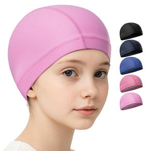 Gorro de natación Rbaiun para niños y niñas, gorro de natación impermeable de tela de PU con patrón de flor de cerezo, tamaño extra grande - Product Image 2