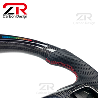 Volant de course sportif personnalisé en fibre de carbone régulière avec LED RPM et cuir véritable pour Ford Explorer ST ST-Line TFD TFC Raptor