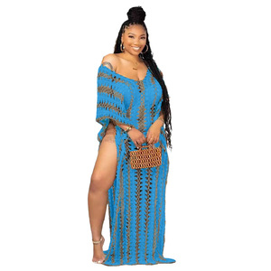 Mujeres Trendy Beach Cover up Split <span class=keywords><strong>Maxi</strong></span> Vestidos Summer Beach 2024 - Product Image 2