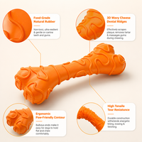 Jouet à mâcher pour chien en caoutchouc en forme d'os de fromage, interactif, durable, pour le nettoyage dentaire, disponible en 2 tailles
