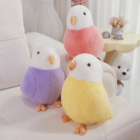 Peluche de perroquet ronde mignonne, douce et moelleuse, colorée, pour enfants, décoration de canapé et chambre, cadeau