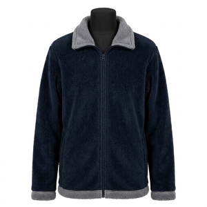 Chaqueta de Forro Polar Sherpa Personalizada para Invierno, con Cremallera Completa, Gruesa y Afelpada, al por Mayor, Chaqueta de Forro Polar Sherpa a Cuadros para Hombre a Precios Económicos - Product Image 1