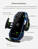 Support de chargeur de voiture sans fil à charge rapide 15W avec fixation automatique par gravité pour iPhone 17 Samsung, fixation sur grille d'aération, vente en gros