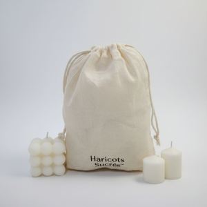 Custom Logo Printed Cotton Gauze Jewelry <b>Candle</b> Bag Organic Drawstring Christmas Gift Dust Pouch Shoes Cloth Packaging Pouch - Product Image 1