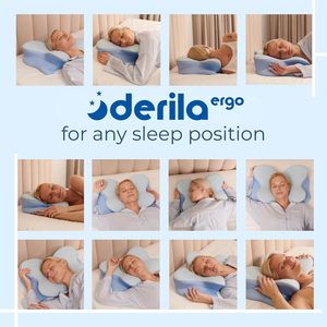 Derila Ergo Cervical Neck <b>Pillow</b> <b>Memory</b> Foam Contour <b>Pillow</b> for Back Side Sleepers 21.25 x 14.17 x - Product Image 5