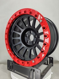 ล้ออัลลอยด์อะลูมิเนียมฟอร์จสีแดงดำใหม่ 5x139.7 6x139.7 แบบ Beadlock ขนาด 16 17 <span class=keywords><strong>18</strong></span> นิ้ว สำหรับรถออฟโรด <span class=keywords><strong>SUV</strong></span> F-150 Tacoma 30 มม. - Product Image 4