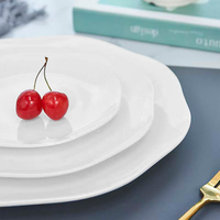 Assiettes de table en céramique blanche 12 pièces en porcelaine fine OEM ODM écologiques pour restaurants et hôtels