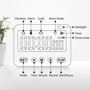 Temporizador de Cocina Digital 24H con alarma de silencio/vibración 10-alarma 99 horas de Cuenta regresiva temporizadores de mesa de plástico para cocinar - Product Image 4