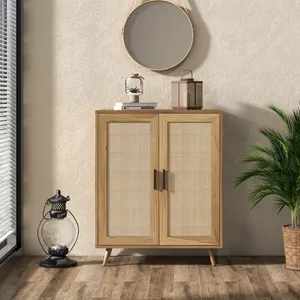 <span class=keywords><strong>Buffet</strong></span> classique en chêne avec portes en rotin, combinaison rétro et moderne, 27 pouces - Product Image 6