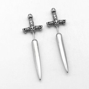 Pendientes con forma de espada y diseño de cruz de acero de titanio, joyería geométrica para fiesta, GZYE-1458 - Product Image 5