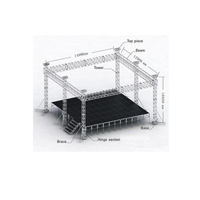 Plateforme de scène à assemblage rapide pour système de toit de treillis de concert en plein air, pour éclairage, treillis d'événement, treillis en aluminium à assemblage rapide