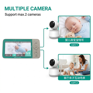กล้องวงจรปิดอัจฉริยะ KT624W Tuya Smart WiFi สำหรับเด็ก หน้าจอ IPS 5.5 นิ้ว ความละเอียด 720P พร้อมระบบตรวจจับการเคลื่อนไหวและการร้องไห้ด้วย AI และไฟกลางคืน - Product Image 2