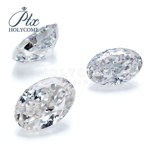 Moissanite Ovale VVS1 Effetto Ghiaccio Frantumato, Pietra Sintetica di Colore D Bianco per Gioielli, Diamante Moissanite a Prezzo all'Ingrosso - Product Image 1