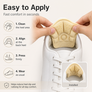 5D Ergonomic Heel <b>Cushion</b> Insert Sneaker Grip Pad Anti Slip <b>Foam</b> Crown Shape Thick Sports Loafer Flat Skate Pumps Shoe Downsizer - Product Image 4